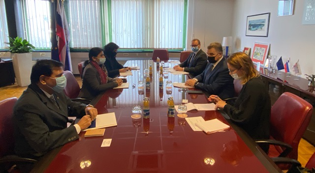 Embassy team led by Ambassador Namrata S. Kumar held meeting with Mr. Branko Meh, President of the Chamber of Craft and Small Business of Slovenia and his team on 20.12.2021