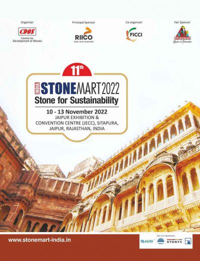 INDIA STONEMART 2022, International Stone Industry Exhibition during November 10-13, 2022 at Jaipur, India 