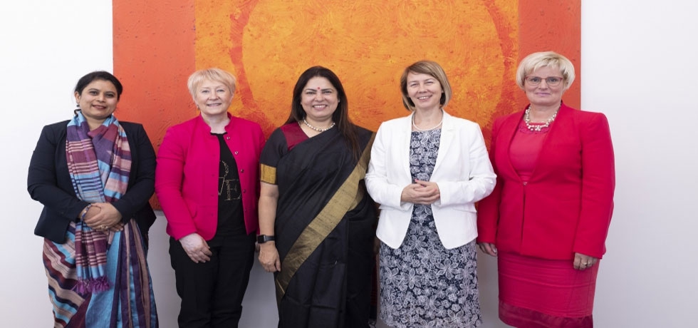 Minister of State for External Affairs Ms. Meenakashi Lekhi met Ms. Alenka Jeraj, Chair of Lady Parliamentarians Group and other members of  the group, Republic of Slovenia in Ljubljana.