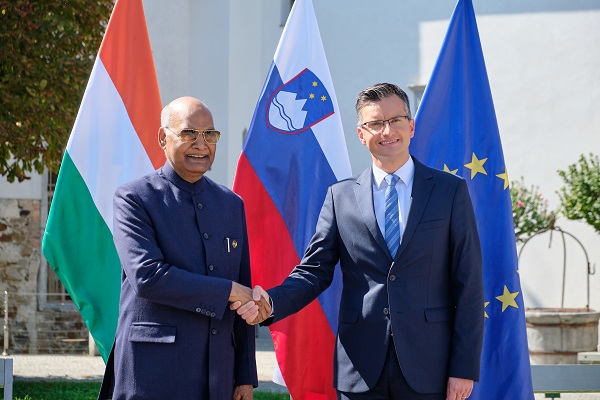 President of India Mr Ram Nath Kovind meets Prime Minister of Slovenia Mr Marjan Šarec in Ljubljana